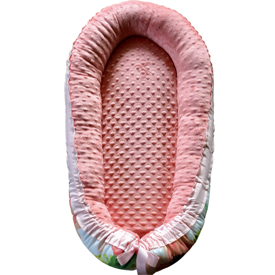 Coral Floral Organic Cotton Baby Nest